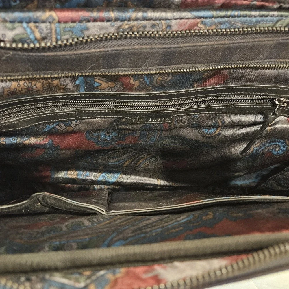 Ted Baker Briefcase Document Messenger Bag  Laptop Plaid 12X15.5 Inches